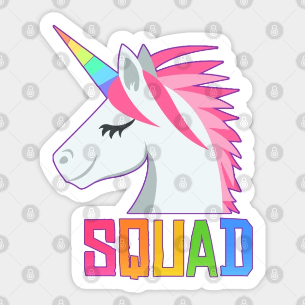 Rainbow Unicorn Squad Sticker by Sunny Saturated